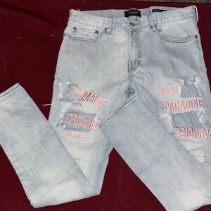 PacSun Light Wash Stacked Skinny Jeans - Light Blue